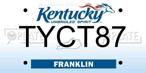 TYCT87 Kentucky License Plate