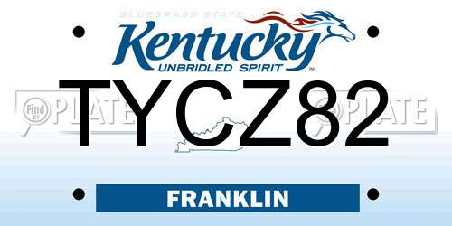 TYCZ82 Kentucky License Plate