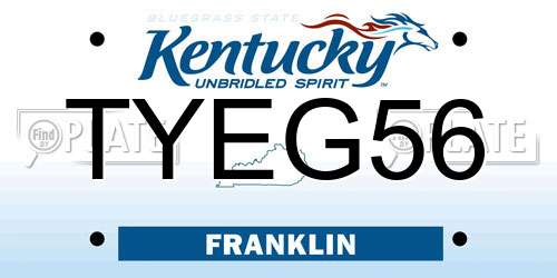 TYEG56 Kentucky License Plate