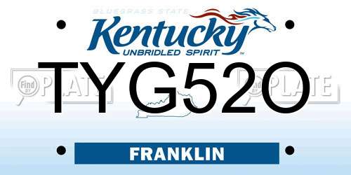 TYG52O Kentucky License Plate