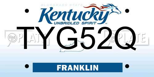 TYG52Q Kentucky License Plate