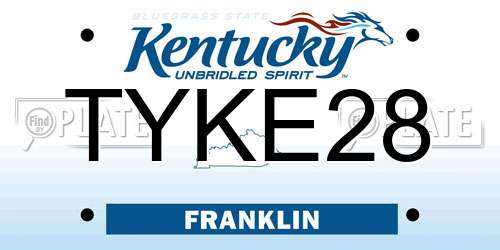 TYKE28 Kentucky License Plate