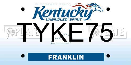 TYKE75 Kentucky License Plate