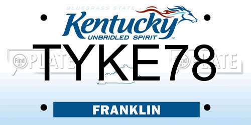TYKE78 Kentucky License Plate