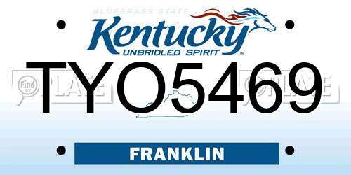 TYO5469 Kentucky License Plate