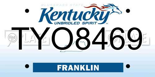 TYO8469 Kentucky License Plate