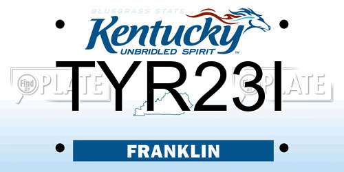 TYR23I Kentucky License Plate
