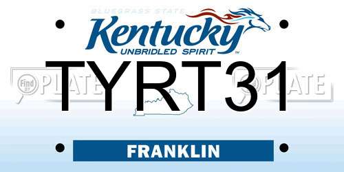TYRT31 Kentucky License Plate