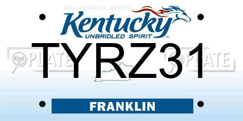 TYRZ31 Kentucky License Plate