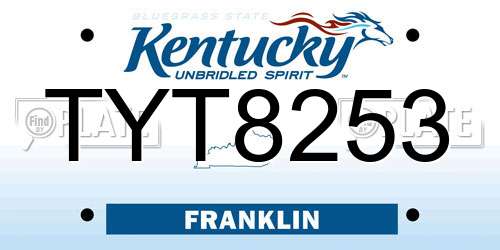 TYT8253 Kentucky License Plate