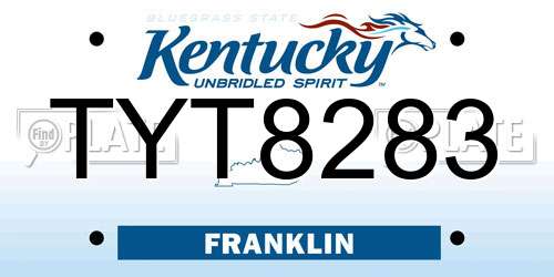 TYT8283 Kentucky License Plate