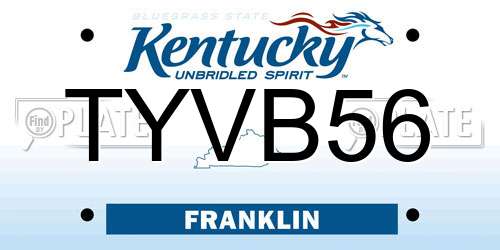TYVB56 Kentucky License Plate