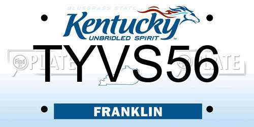 TYVS56 Kentucky License Plate