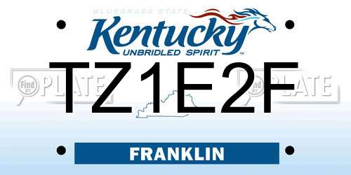 TZ1E2F Kentucky License Plate