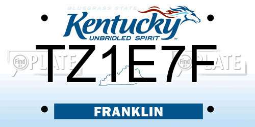 TZ1E7F Kentucky License Plate