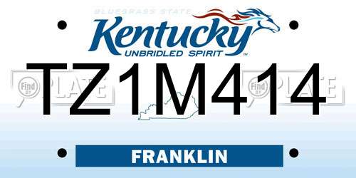 TZ1M414 Kentucky License Plate