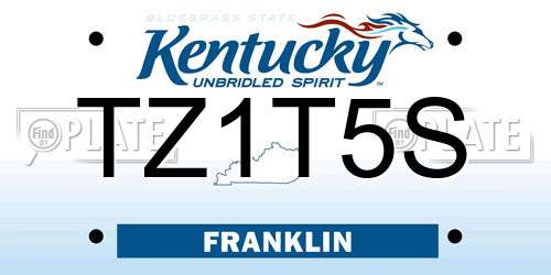 TZ1T5S Kentucky License Plate