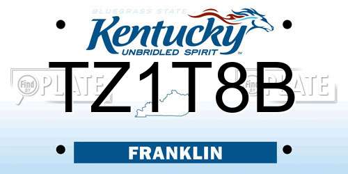 TZ1T8B Kentucky License Plate