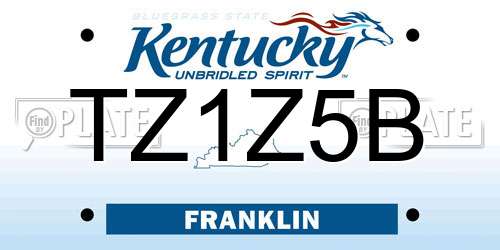 TZ1Z5B Kentucky License Plate