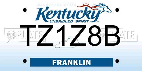 TZ1Z8B Kentucky License Plate