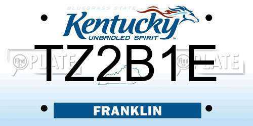TZ2B1E Kentucky License Plate
