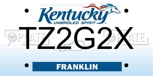 TZ2G2X Kentucky License Plate