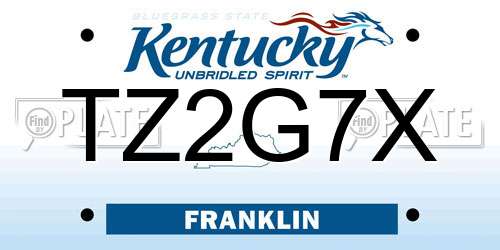 TZ2G7X Kentucky License Plate