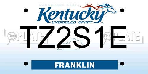 TZ2S1E Kentucky License Plate