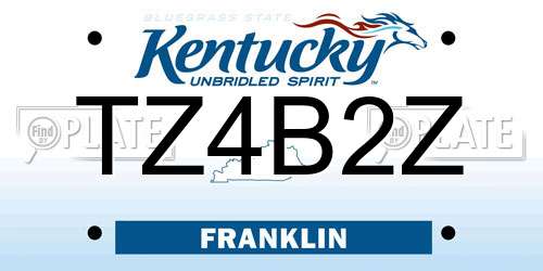 TZ4B2Z Kentucky License Plate