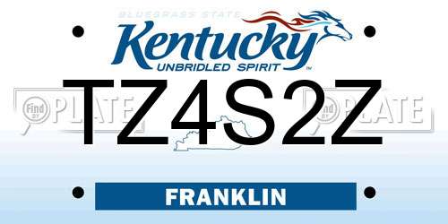 TZ4S2Z Kentucky License Plate
