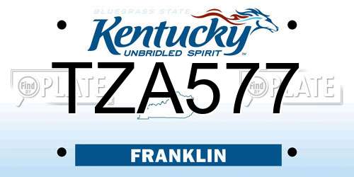 TZA577 Kentucky License Plate