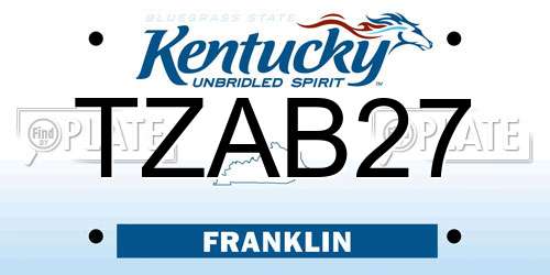 TZAB27 Kentucky License Plate