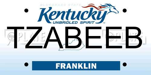 TZABEEB Kentucky License Plate