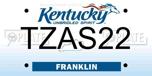 TZAS22 Kentucky License Plate
