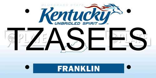 TZASEES Kentucky License Plate