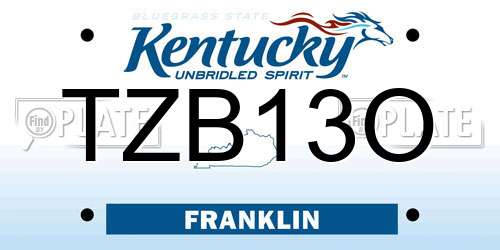 TZB13O Kentucky License Plate