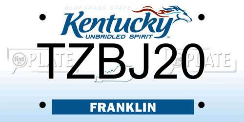 TZBJ20 Kentucky License Plate