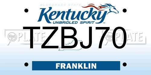 TZBJ70 Kentucky License Plate