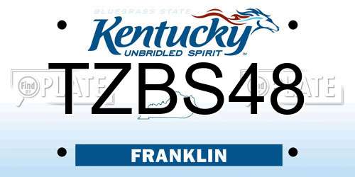TZBS48 Kentucky License Plate