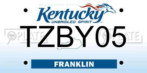 TZBY05 Kentucky License Plate