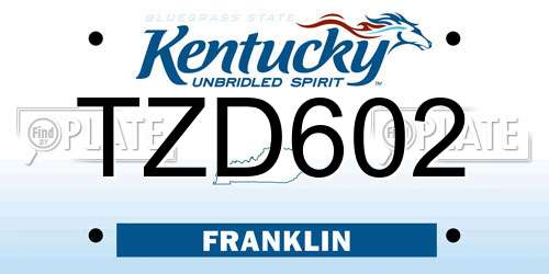 TZD602 Kentucky License Plate
