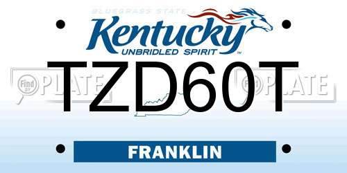 TZD60T Kentucky License Plate