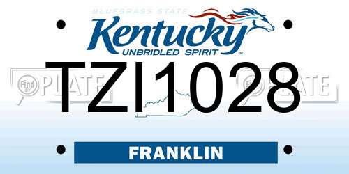 TZI1028 Kentucky License Plate