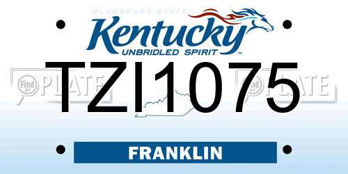TZI1075 Kentucky License Plate