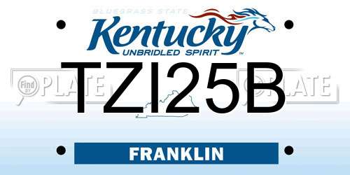 TZI25B Kentucky License Plate