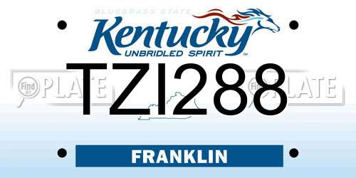 TZI288 Kentucky License Plate