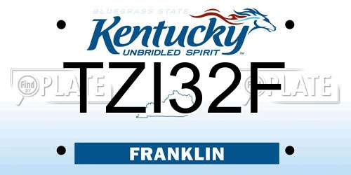 TZI32F Kentucky License Plate
