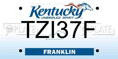 TZI37F Kentucky License Plate