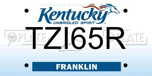 TZI65R Kentucky License Plate