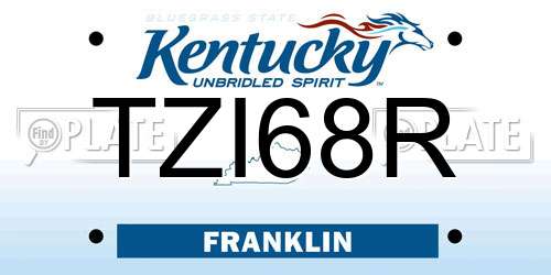TZI68R Kentucky License Plate